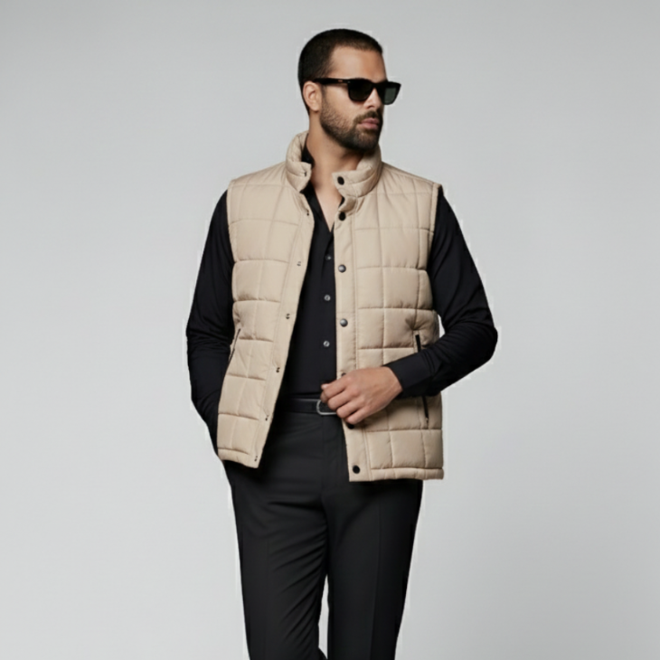Beige Cotton Gilet