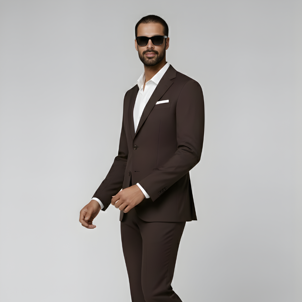 Dark Brown Tailored Fit Havana Suit